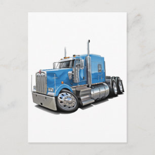 Kenworth w900 Lt Blue Truck Postcard