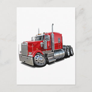 Kenworth w900 Red Truck Postcard