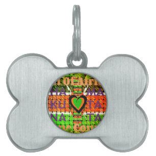 Kenya: All of Africa in One Country - Woven Flag  Pet Name Tag