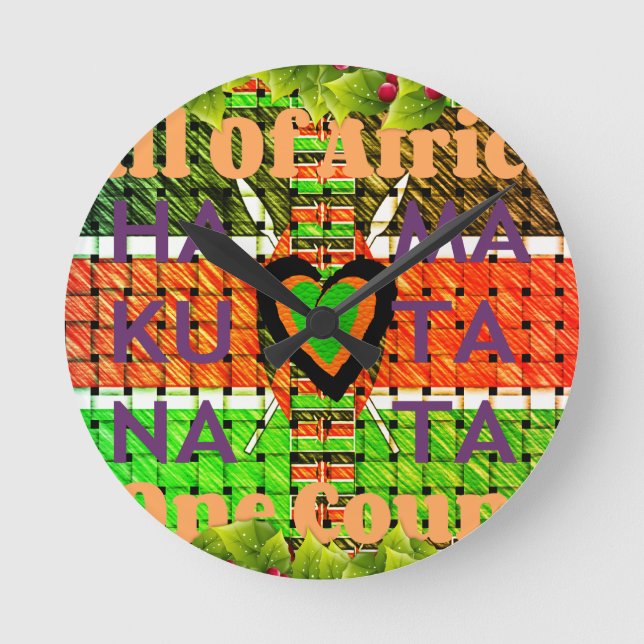 Kenya: All of Africa in One Country - Woven Flag  Round Clock (Front)