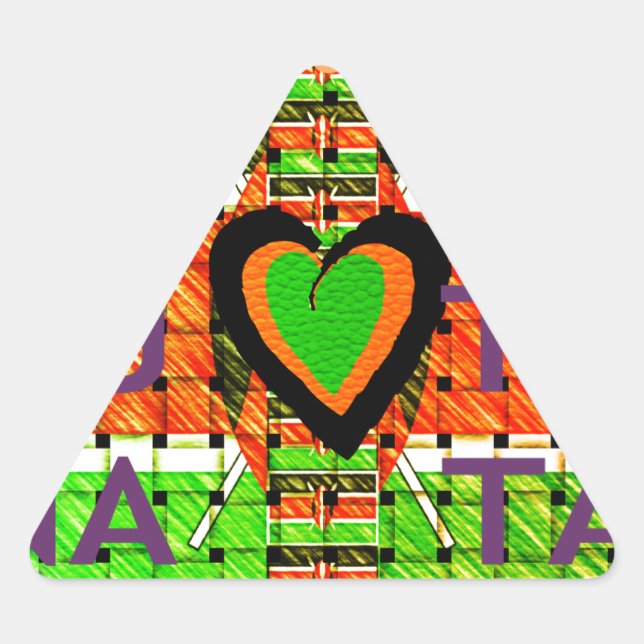 Kenya: All of Africa in One Country - Woven Flag  Triangle Sticker (Front)