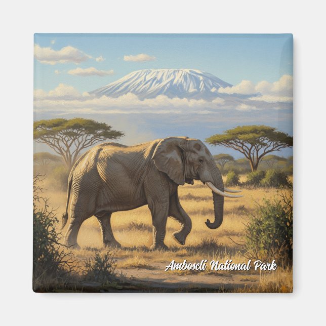Kenya Amboseli National Park Elephant Magnet (Front)