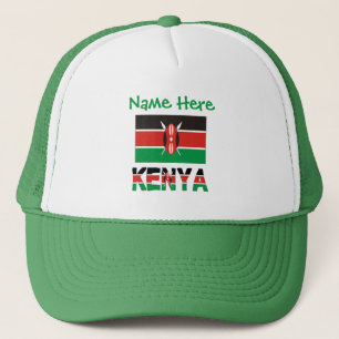 Kenya and Kenyan Flag Green Personalisation  Trucker Hat