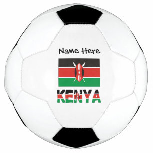 Kenya and Kenyan Flag Tiled with Your Name Soccer Ball
