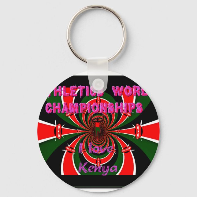 Kenya Athletics World Championships: Swirling Flag Key Ring (Front)