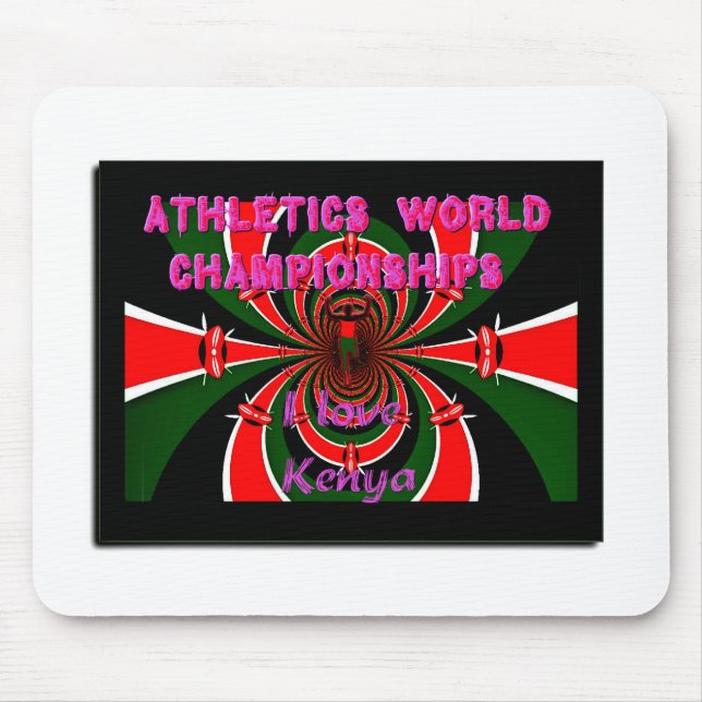 Kenya Athletics World Championships: Swirling Flag Mouse Pad (Front)