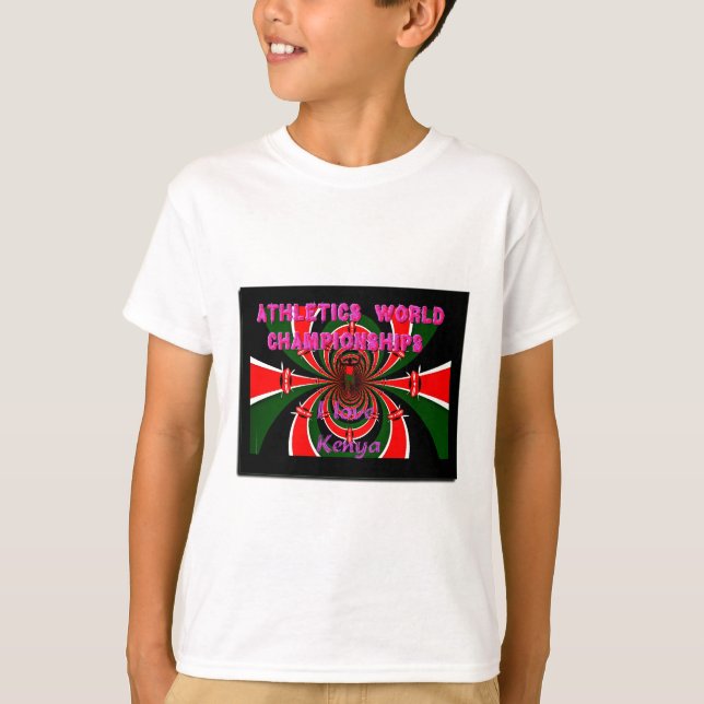 Kenya Athletics World Championships: Swirling Flag T-Shirt (Front)