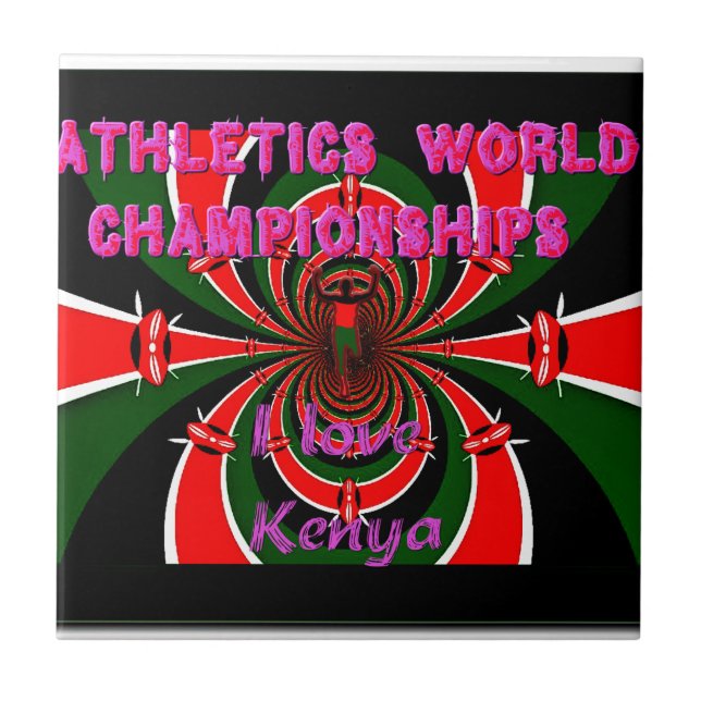 Kenya Athletics World Championships: Swirling Flag Tile (Front)