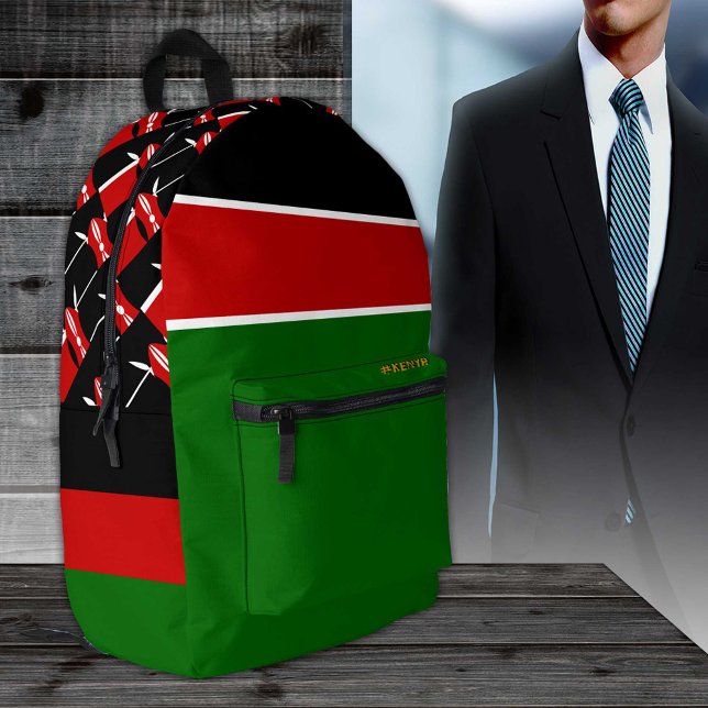 Kenya backpack, patriotic, Kenyan Flag Printed Backpack (Creator Uploaded)