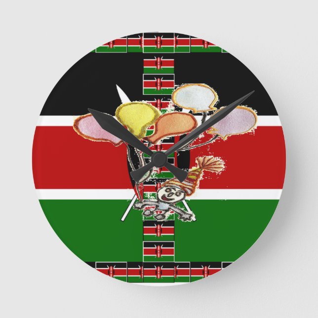 Kenya Birthday Round Clock (Front)