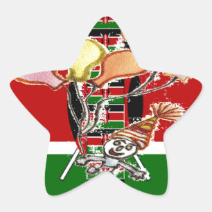 Kenya Birthday Star Sticker