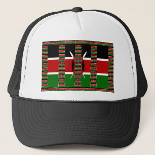 Kenya Black red green Trucker Hat