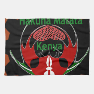 Kenya Butterfly Flag Art – Hakuna Matata Patriotic Tea Towel