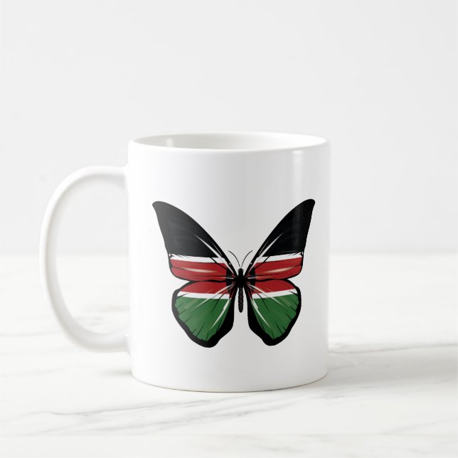 Kenya Butterfly Flag Coffee Mug (Left)
