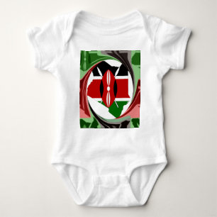Kenya Celebration Colourful Flag Map Vector Artwor Baby Bodysuit