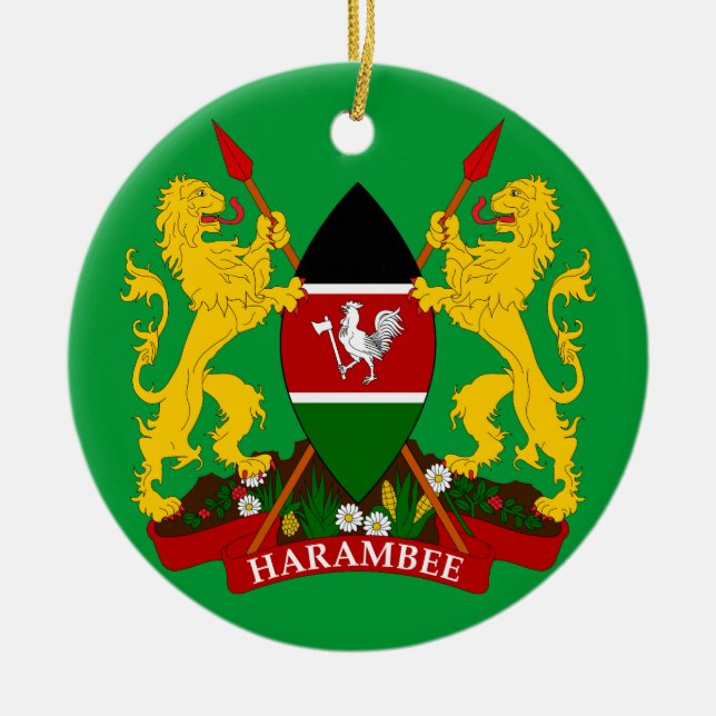 KENYA - Ceramic Christmas Ornament (Front)