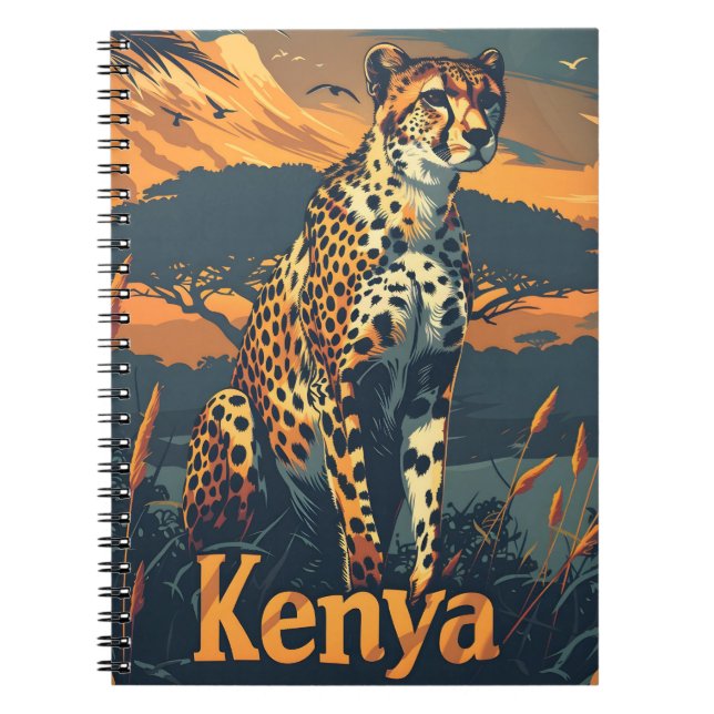 Kenya Cheetah Vintage Notebook (Front)