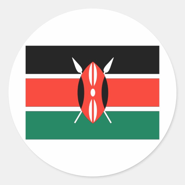 Kenya Classic Round Sticker (Front)