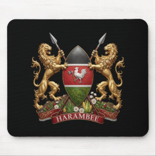 Kenya Coat arms symbol emblem country flag lion Mouse Pad