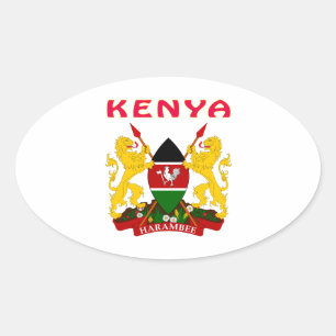 Kenya Coat Of Arms Oval Sticker