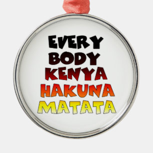 Kenya Colourful Gradient: Hakuna Matata Swahili Metal Tree Decoration