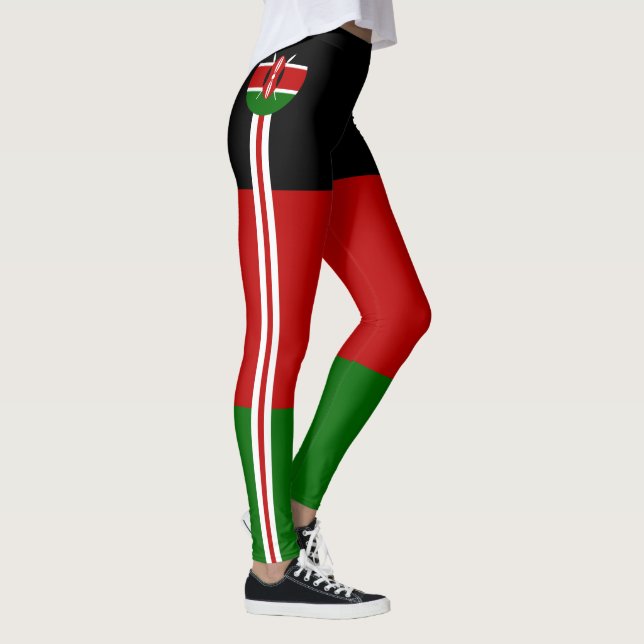 Kenya fashion & Kenyan Flag travel /sports fan Leg Leggings (Right)