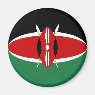 Kenya Fisheye Flag Magnet