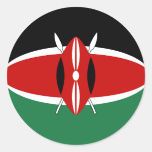 Kenya Fisheye Flag Sticker