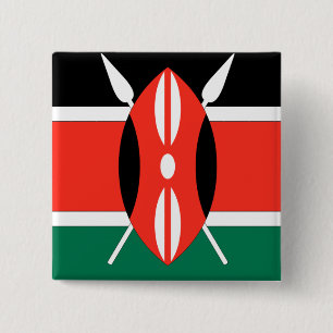 Kenya Flag 15 Cm Square Badge