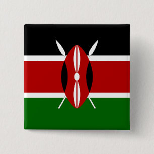 Kenya Flag 15 Cm Square Badge