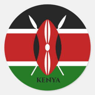 Kenya Flag , Africa Classic Round Sticker