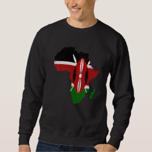 Kenya Flag Africa Continent Silhouette Gift for Ke Sweatshirt