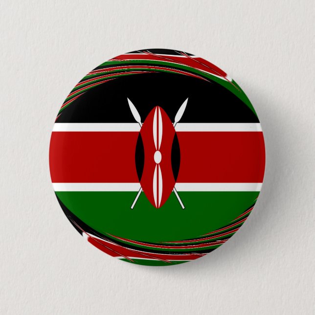 Kenya Flag Art – Patriotic & Modern Design 6 Cm Round Badge (Front)
