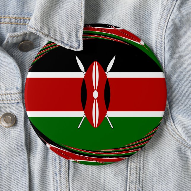 Kenya Flag Art – Patriotic & Modern Design 6 Cm Round Badge (In Situ)