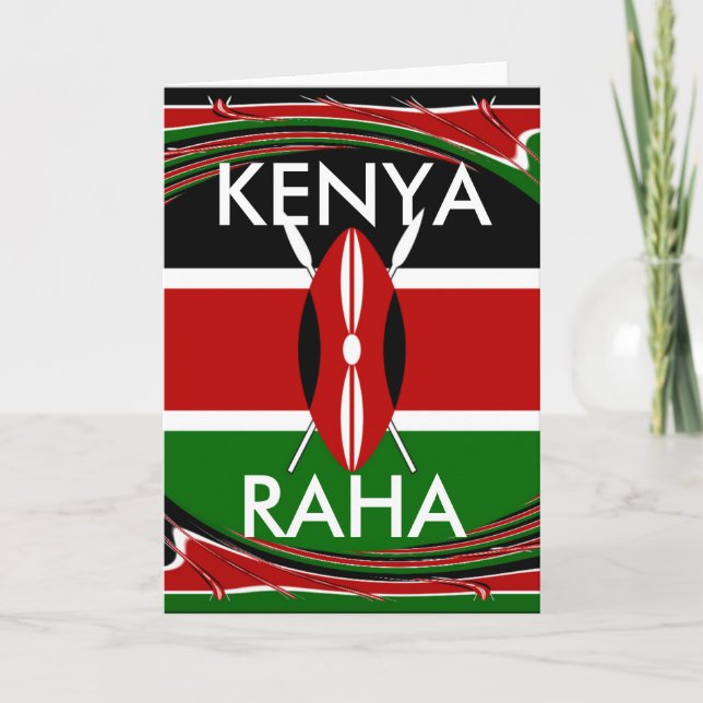 Kenya Flag Art – Patriotic & Modern Design Card (Front)