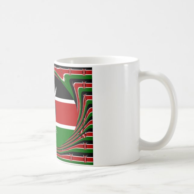Kenya Flag Art – Patriotic & Modern Design Coffee Mug (Right)