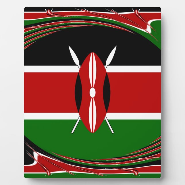Kenya Flag Art – Patriotic & Modern Design Plaque (Front)