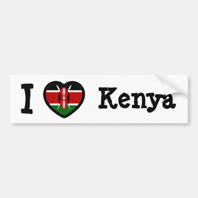 Kenya Flag Bumper Sticker (Front)