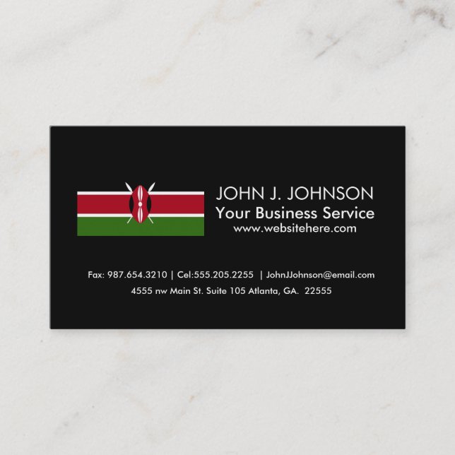 Kenya Flag Business Card (Front)