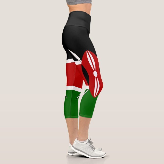 Kenya Flag Capri Leggings (Right)