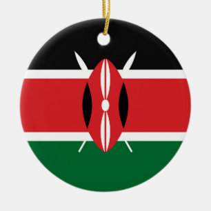 Kenya flag ceramic tree decoration