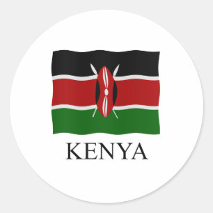 Kenya flag classic round sticker