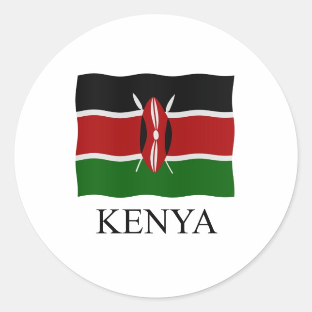 Kenya flag classic round sticker (Front)