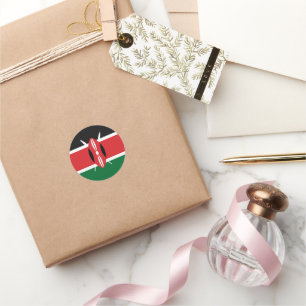 Kenya flag classic round sticker