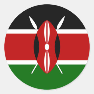 Kenya flag classic round sticker
