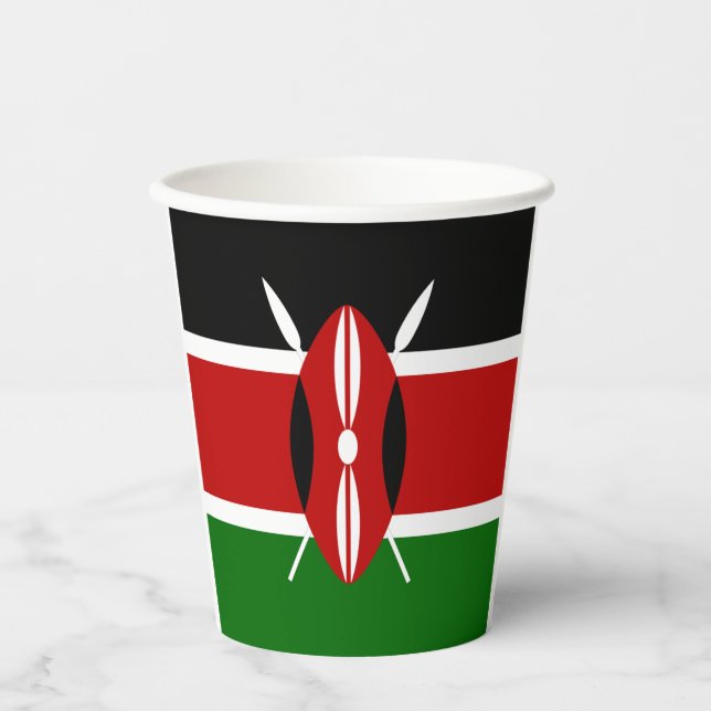 Kenya flag-coat arms paper cups (Front)