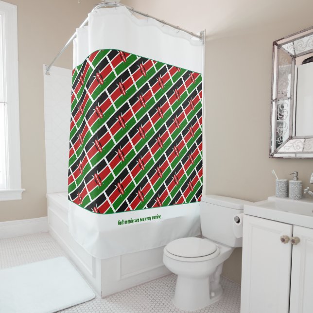 KENYA FLAG Customised Scripture Stylish Kenyan Shower Curtain (In Situ)