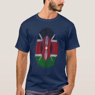 Kenya Flag Fingerprint It Is In My DNA Gift For Ke T-Shirt