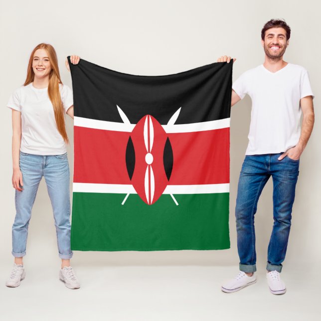 Kenya flag fleece blanket (In Situ)