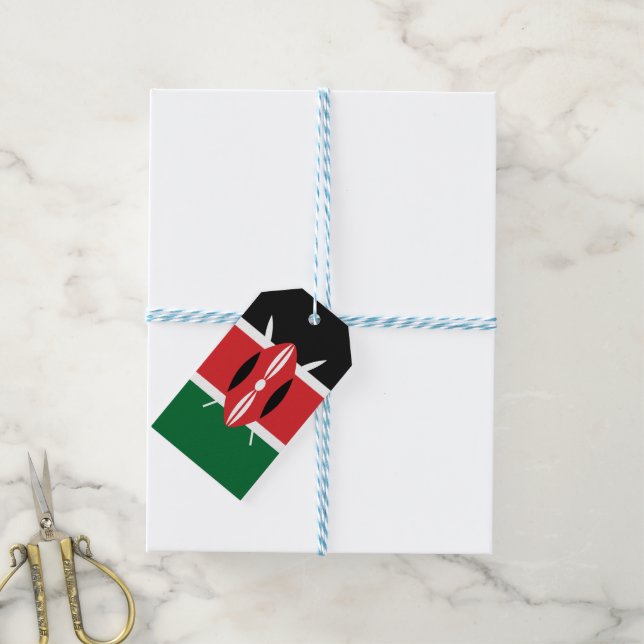 Kenya flag gift tags (With Twine)